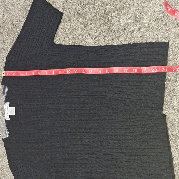 Vintage Sutton Studio cable knit silk cashmere pullover sweater- S - black - Picture 7 of 7